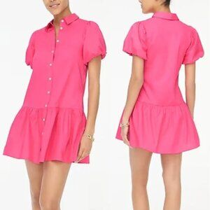 J. Crew Factory Bubble-sleeve Shirtdress NWT in Pink 4 Petite